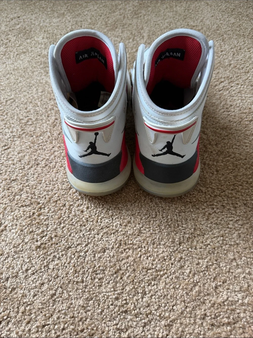 Jordan Men’s MARS 270 White and Fire Red High-Top Sneakers